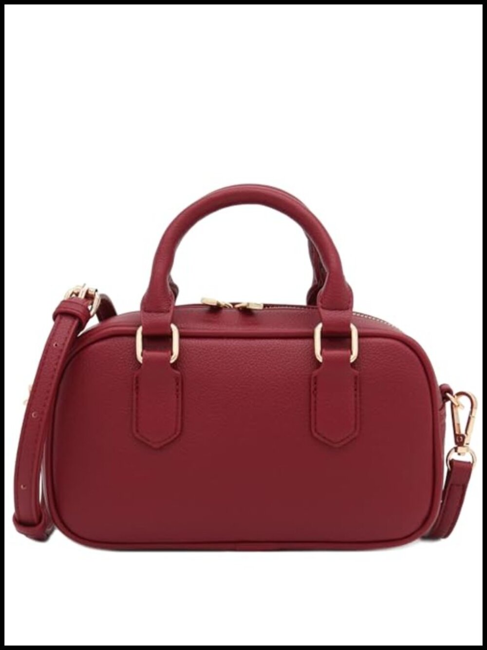 Mini PU Leather Satchel Purse Top Handle Crossbody Bag